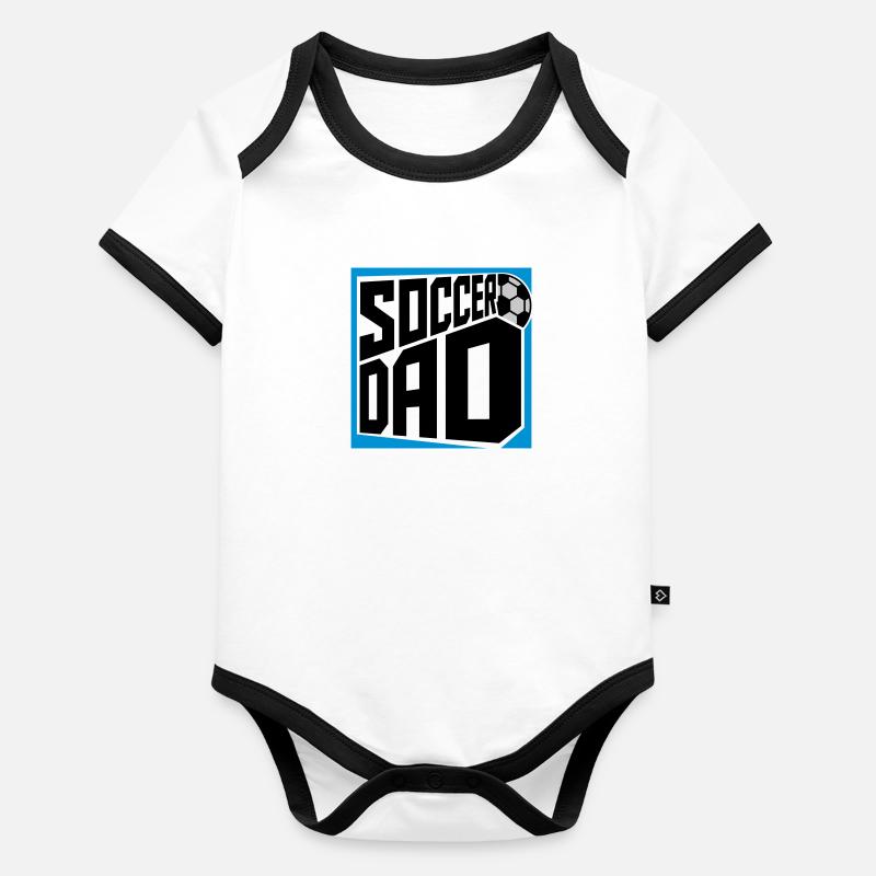 Logo Design Soccer Papa Body Bébé bio contrasté manches courtes