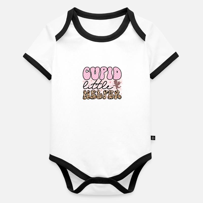 Cupidon litte Helper Body Bébé bio contrasté manches courtes
