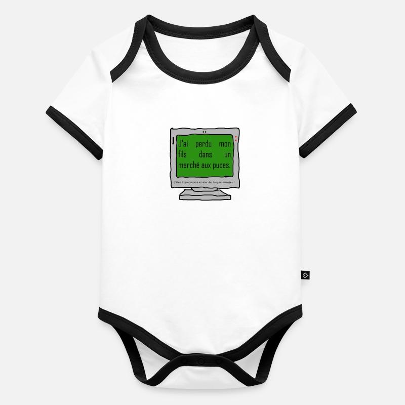 Jai perdu mon fils Body Bébé bio contrasté manches courtes