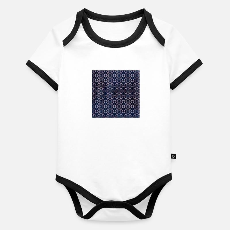 Pink Geo Tie Dye Pattern Organic Baby Contrasting Bodysuit