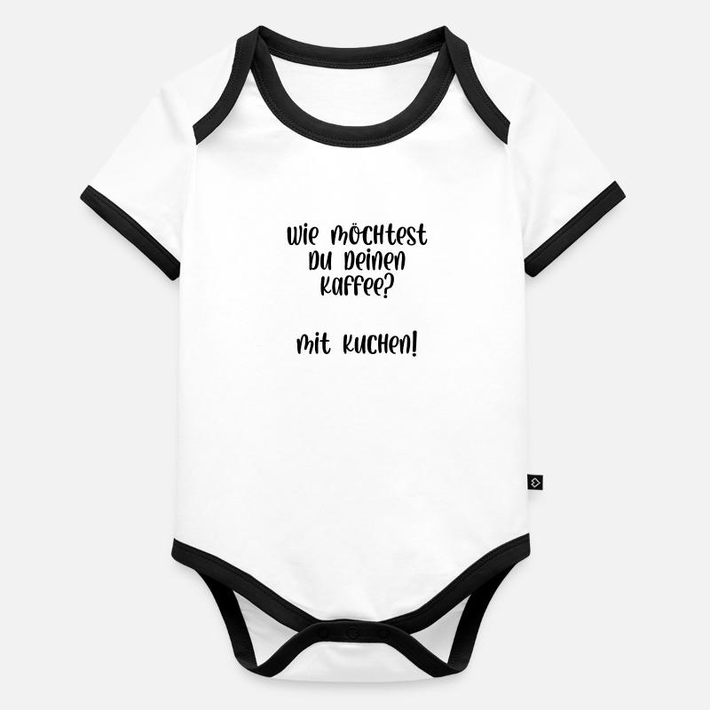Wie möchtest du deinen Kaffee? Mit Kuchen! Baby Bio-Kurzarm-Kontrastbody
