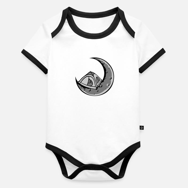 Espace tente de camping Moon Body Bébé bio contrasté manches courtes