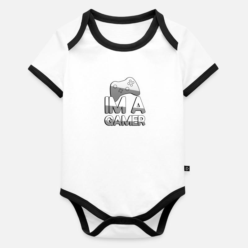 IM A GAMER + Controller - Gaming Organic Baby Contrasting Bodysuit