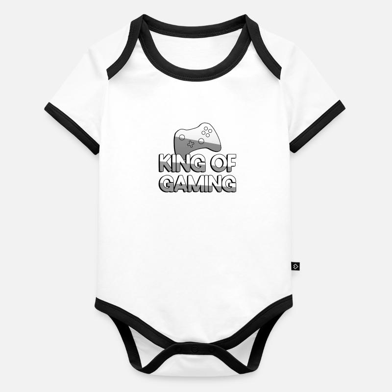 KING OF GAMING + Controller - Gaming Baby Bio-Kurzarm-Kontrastbody