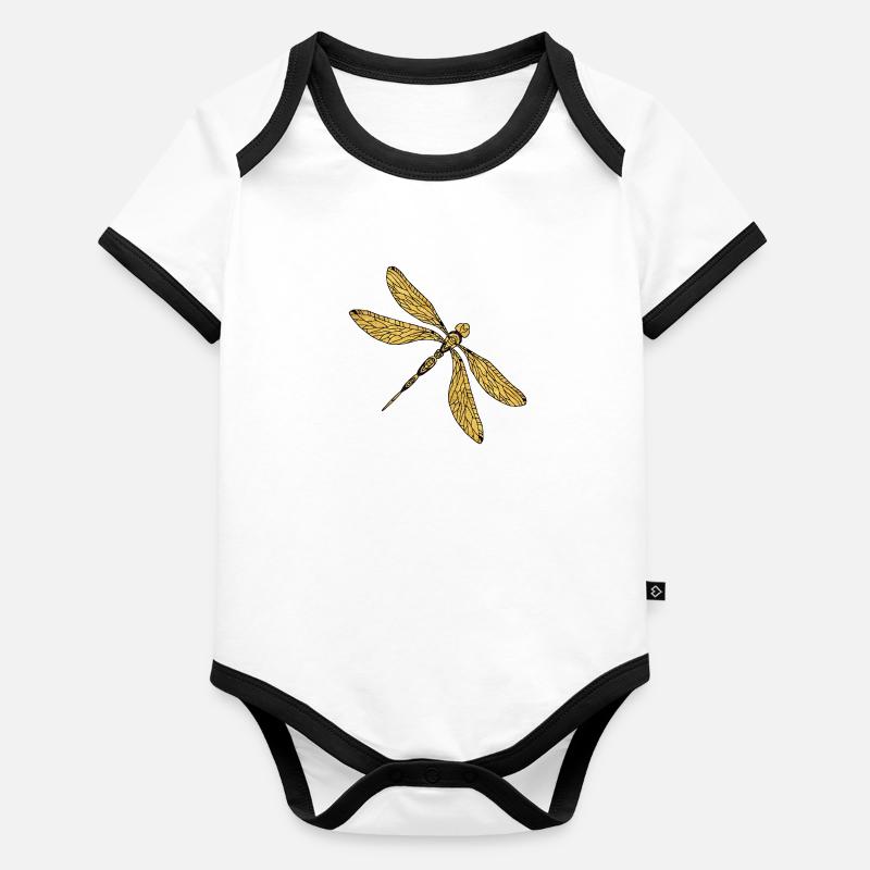 Libellule Body Bébé bio contrasté manches courtes