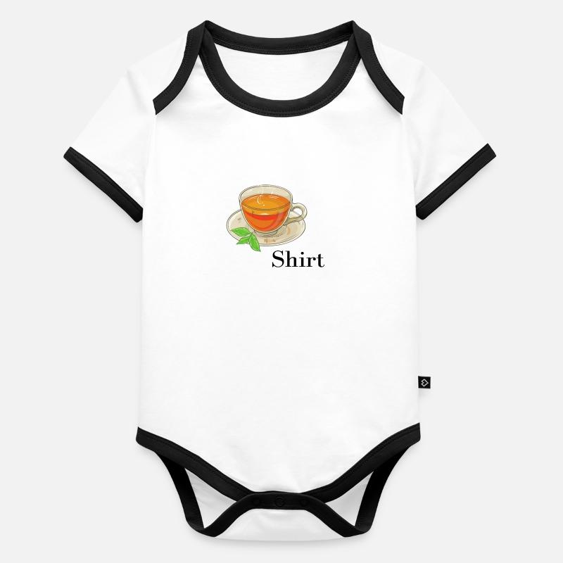 Chemise de thé Body Bébé bio contrasté manches courtes