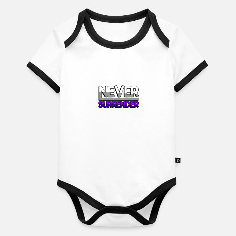 NEVER SURRENDER (Lila) - Gaming Baby Bio-Kurzarm-Kontrastbody