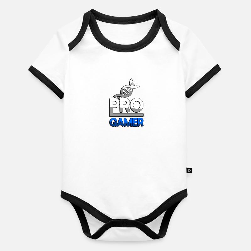 PRO GAMER (Blau) + DNA - Gaming Baby Bio-Kurzarm-Kontrastbody