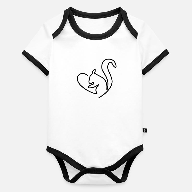 Cœur d’écureuil Body Bébé bio contrasté manches courtes