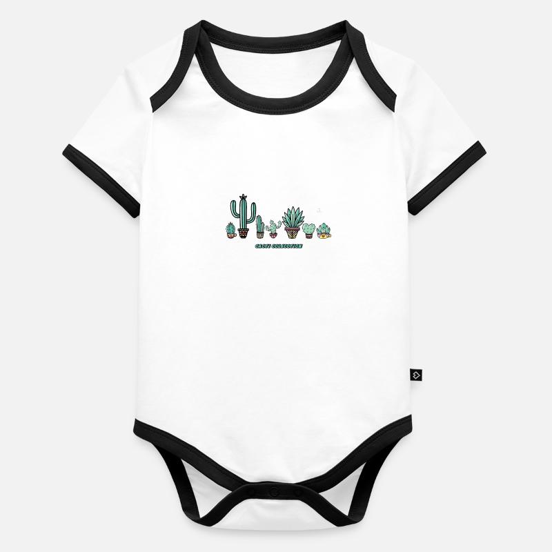 Kaktus-Sammlung. Baby Bio-Kurzarm-Kontrastbody
