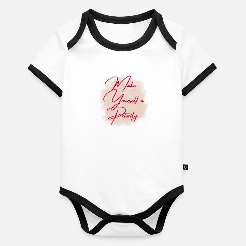 Make yourslef a priority Organic Baby Contrasting Bodysuit