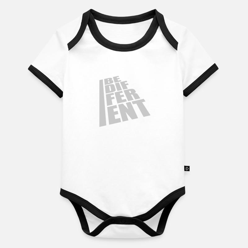 Soyez différent Logo Design Body Bébé bio contrasté manches courtes