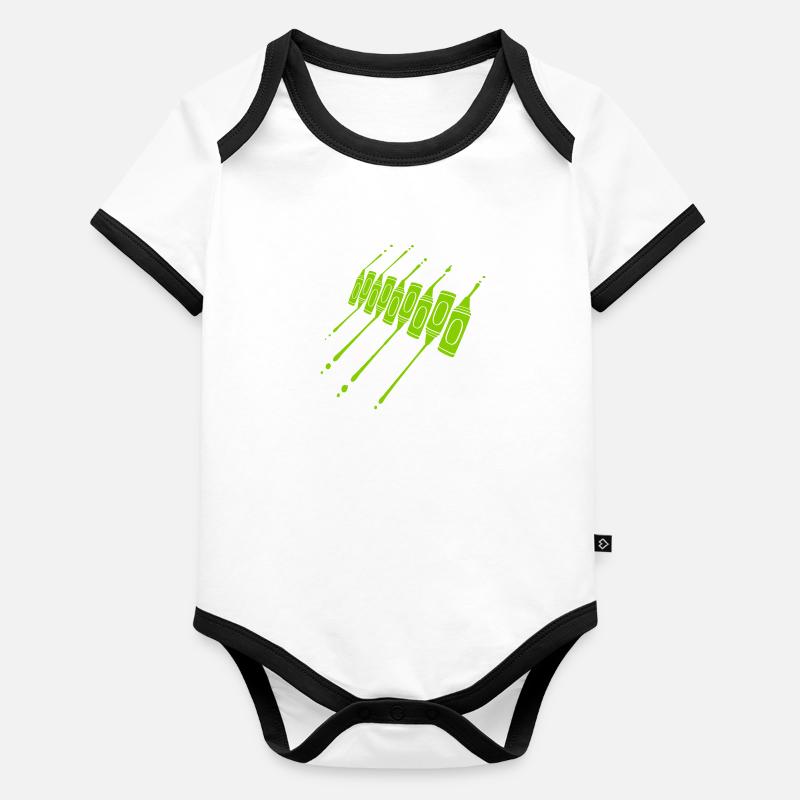 Wax crayons drop crayons cool Organic Baby Contrasting Bodysuit