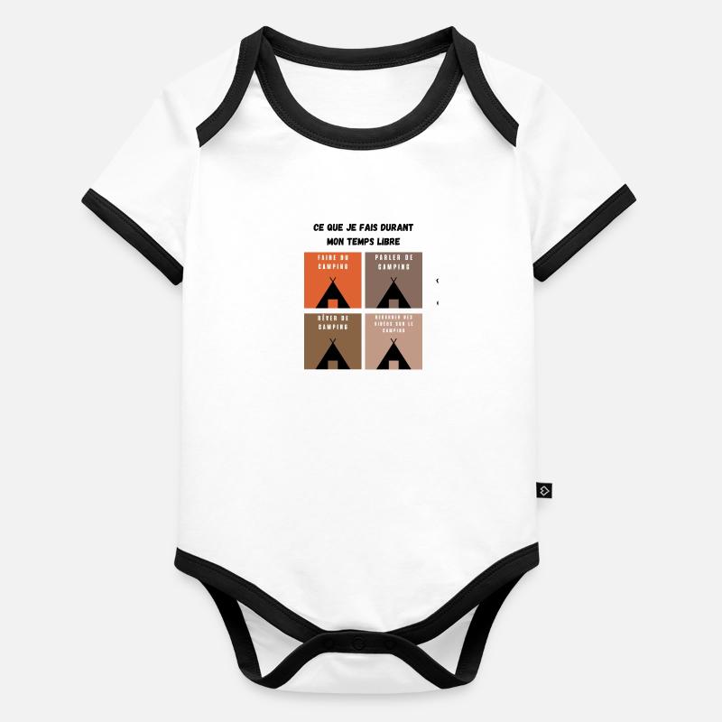 ce que je fais durant mon temps libre camping Body Bébé bio contrasté manches courtes