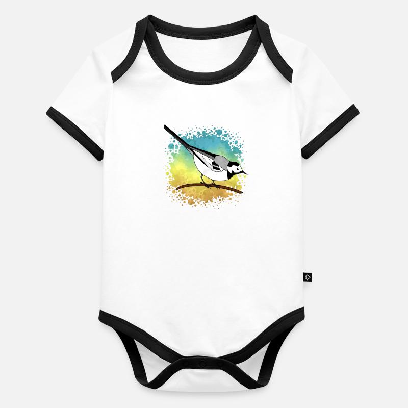 Oiseau Body Bébé bio contrasté manches courtes