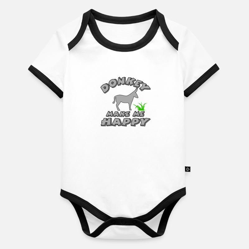 Âne Body Bébé bio contrasté manches courtes