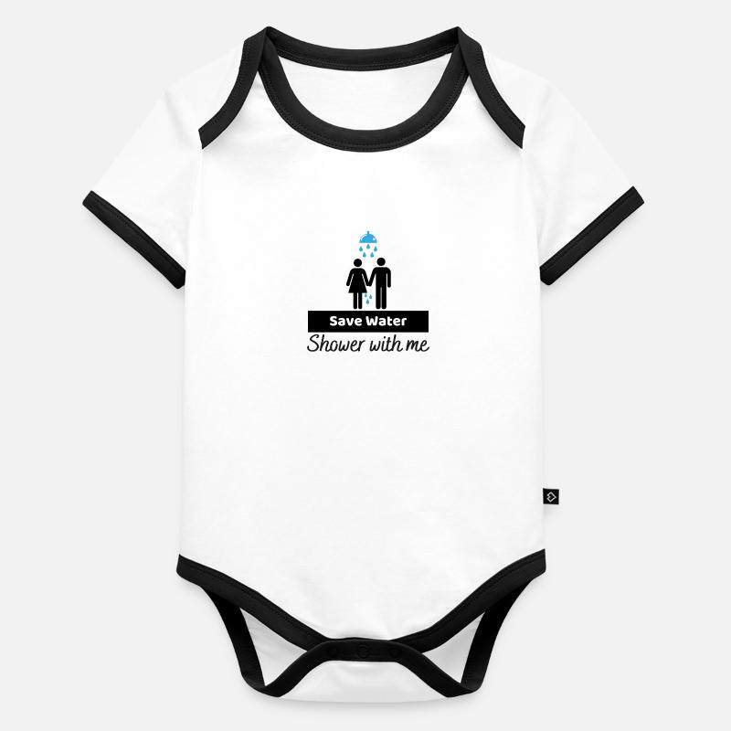 Sparen Sie Wasserduschen Sie mit mir Baby Bio-Kurzarm-Kontrastbody