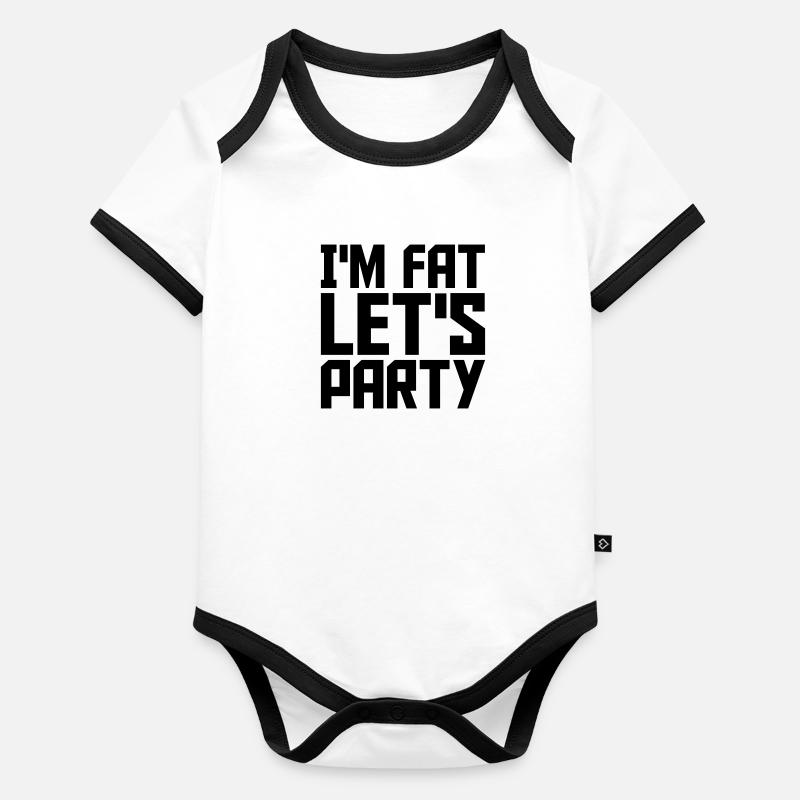 at the fat lets party Organic Baby Contrasting Bodysuit