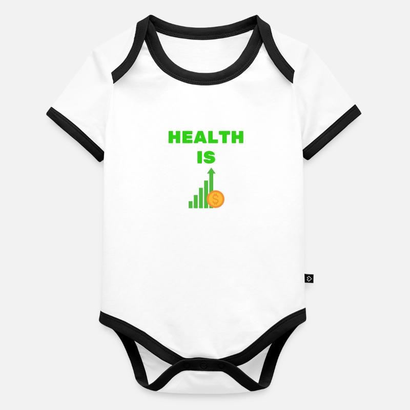 Gesundheitsreichtum Baby Bio-Kurzarm-Kontrastbody