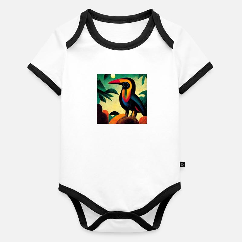 Perroquet toucan Body Bébé bio contrasté manches courtes