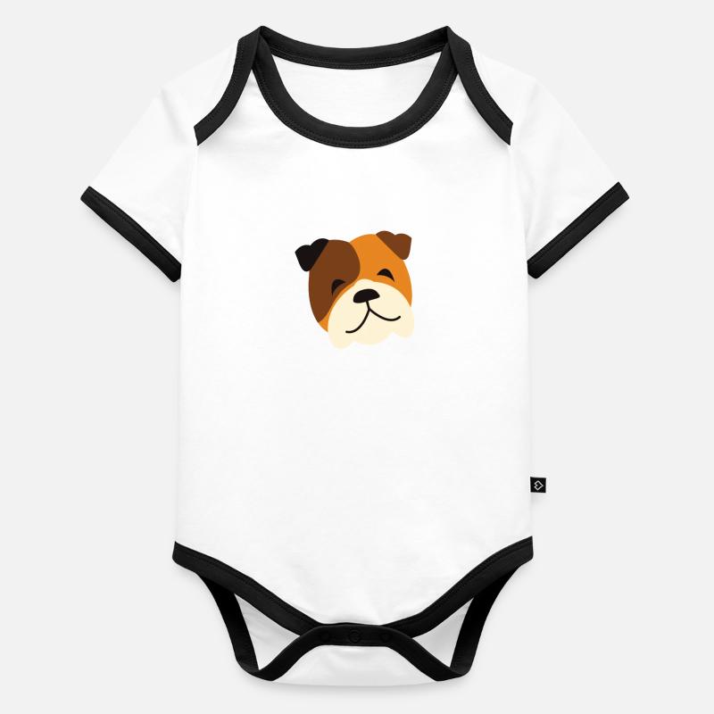 Mischievous dog Organic Baby Contrasting Bodysuit