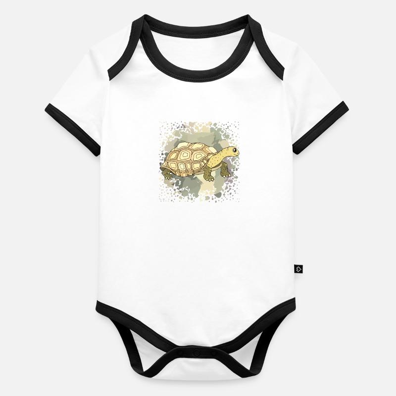 Tortue Body Bébé bio contrasté manches courtes
