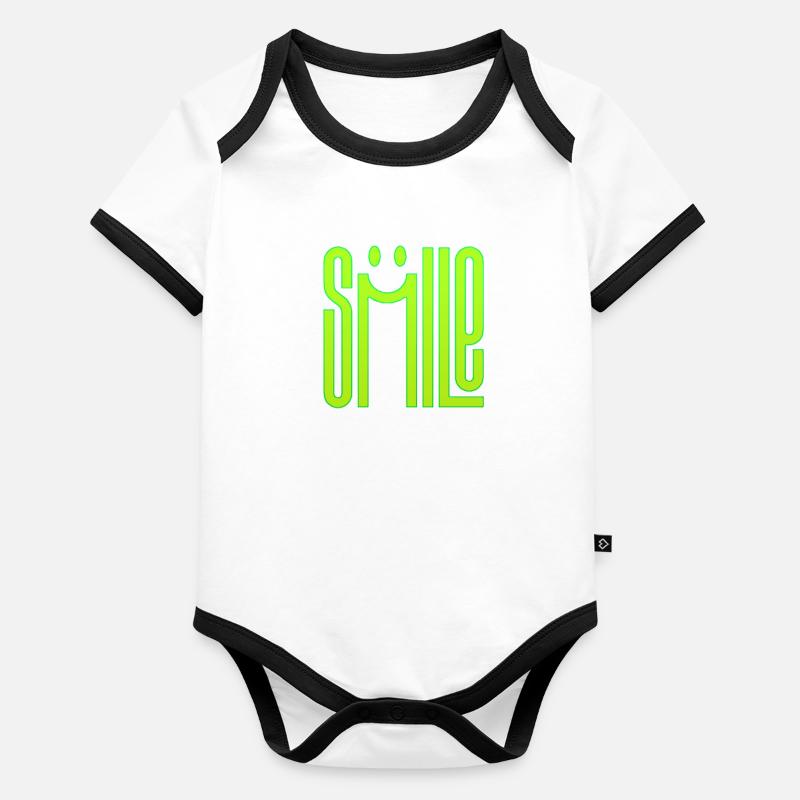 think smile positive thoughts happy meditation Organic Baby Contrasting Bodysuit