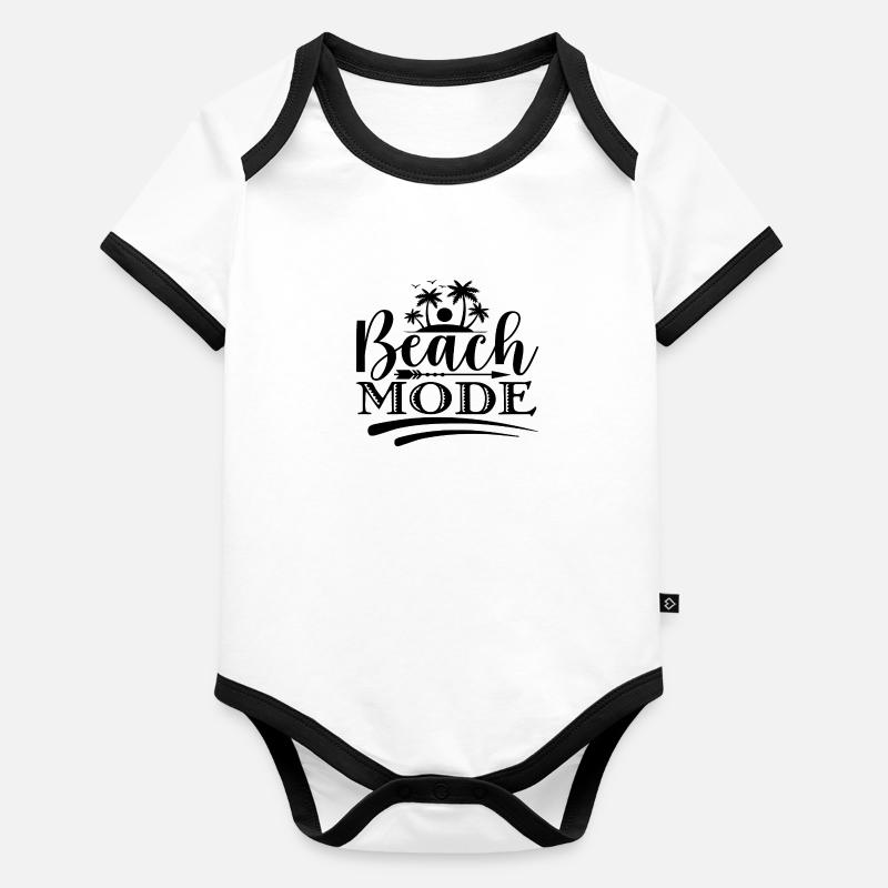 Mode de plage Body Bébé bio contrasté manches courtes