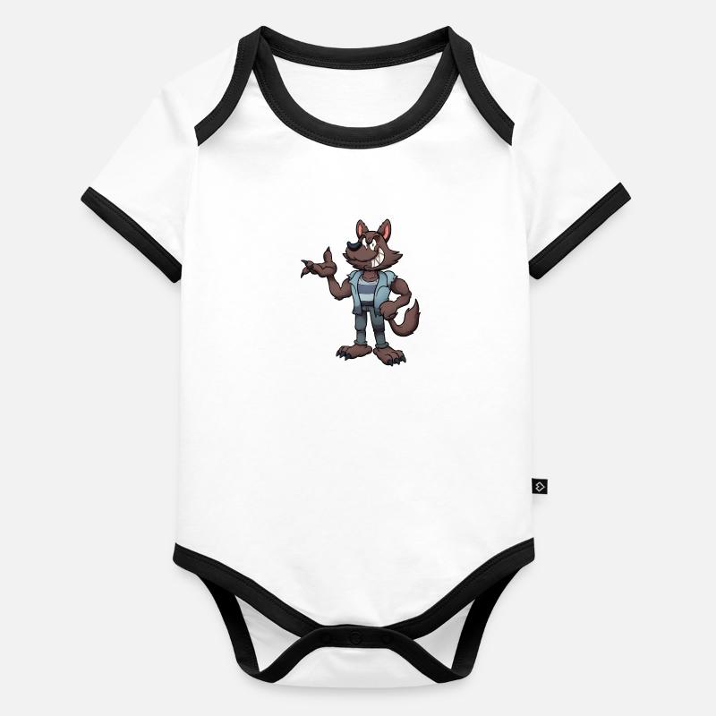 Böser Werwolf Baby Bio-Kurzarm-Kontrastbody