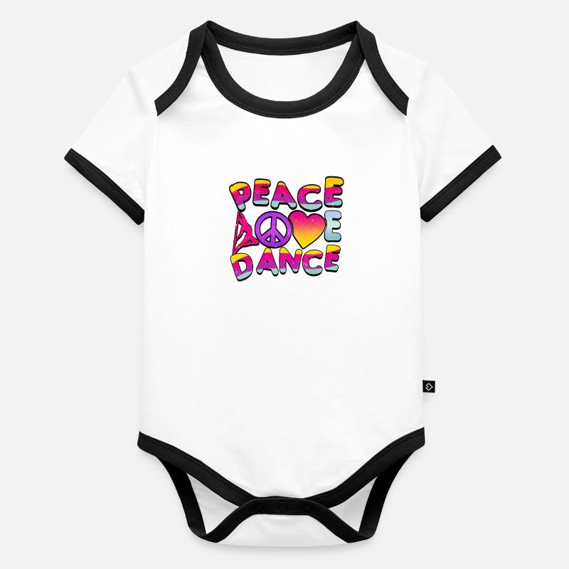 Danse de l’amour de la paix Body Bébé bio contrasté manches courtes