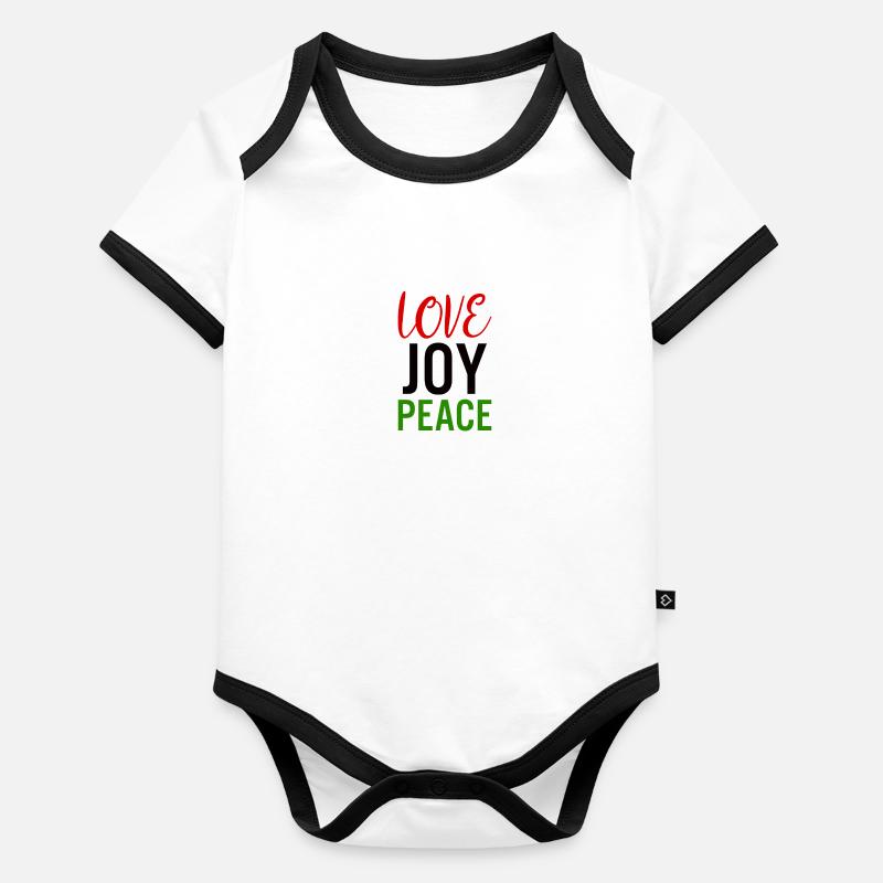 Love Joy Peace Organic Baby Contrasting Bodysuit