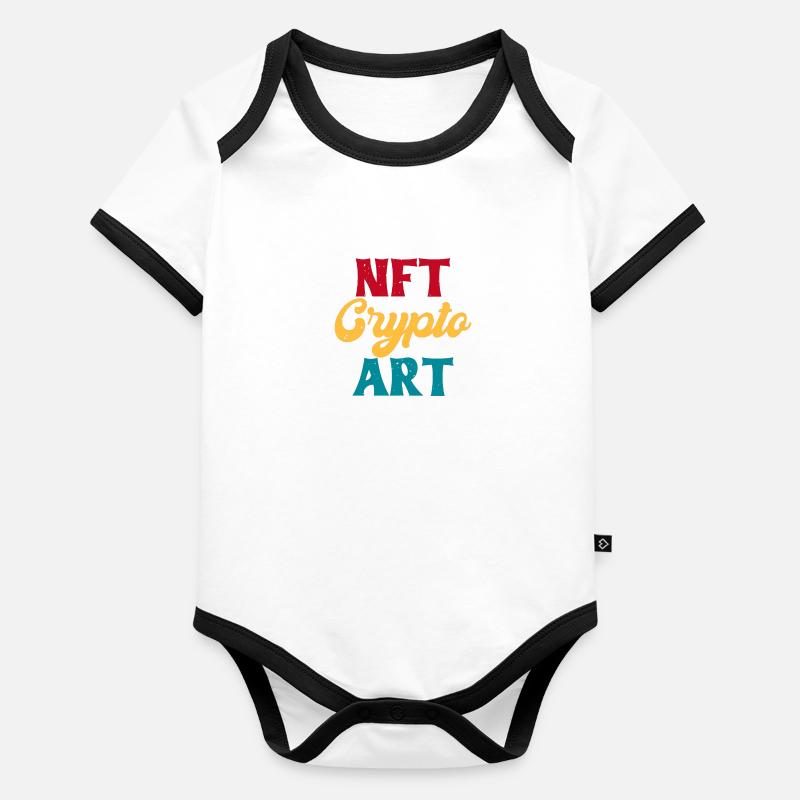 NFT crypto Art Body Bébé bio contrasté manches courtes