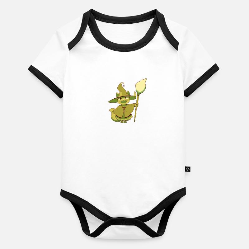 Anime Witch Cat Organic Baby Contrasting Bodysuit
