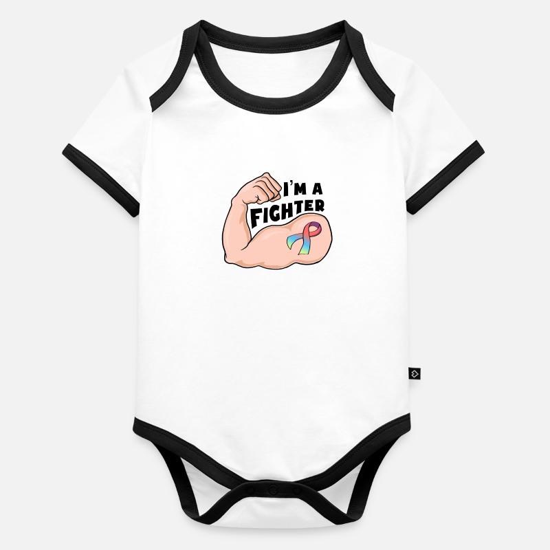 Pride month - Rainbow Ribbon Baby Bio-Kurzarm-Kontrastbody