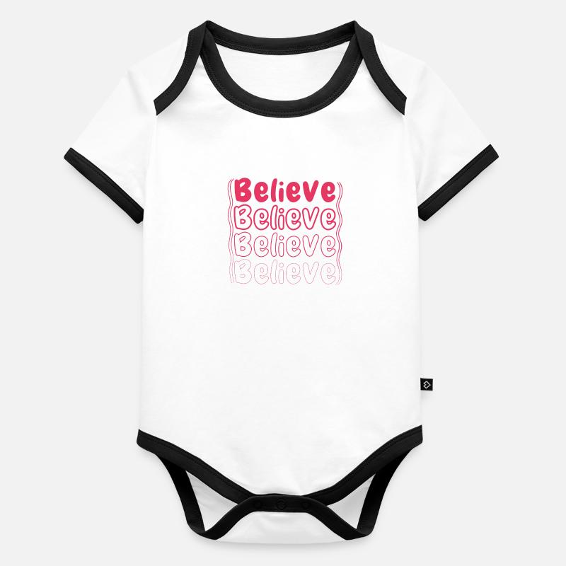 Croire Body Bébé bio contrasté manches courtes