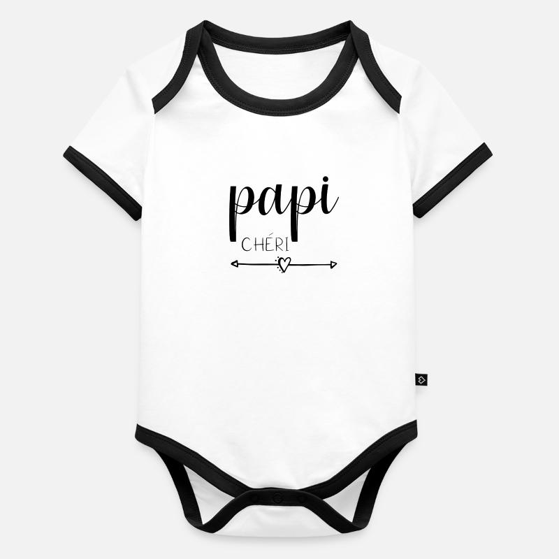 Papi chéri Body Bébé bio contrasté manches courtes