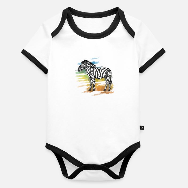 Zebra Organic Baby Contrasting Bodysuit