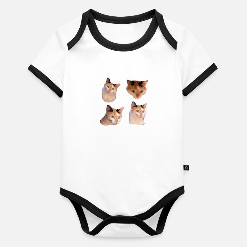 Pack d'autocollants Cool and cute Kitties chat Body Bébé bio contrasté manches courtes