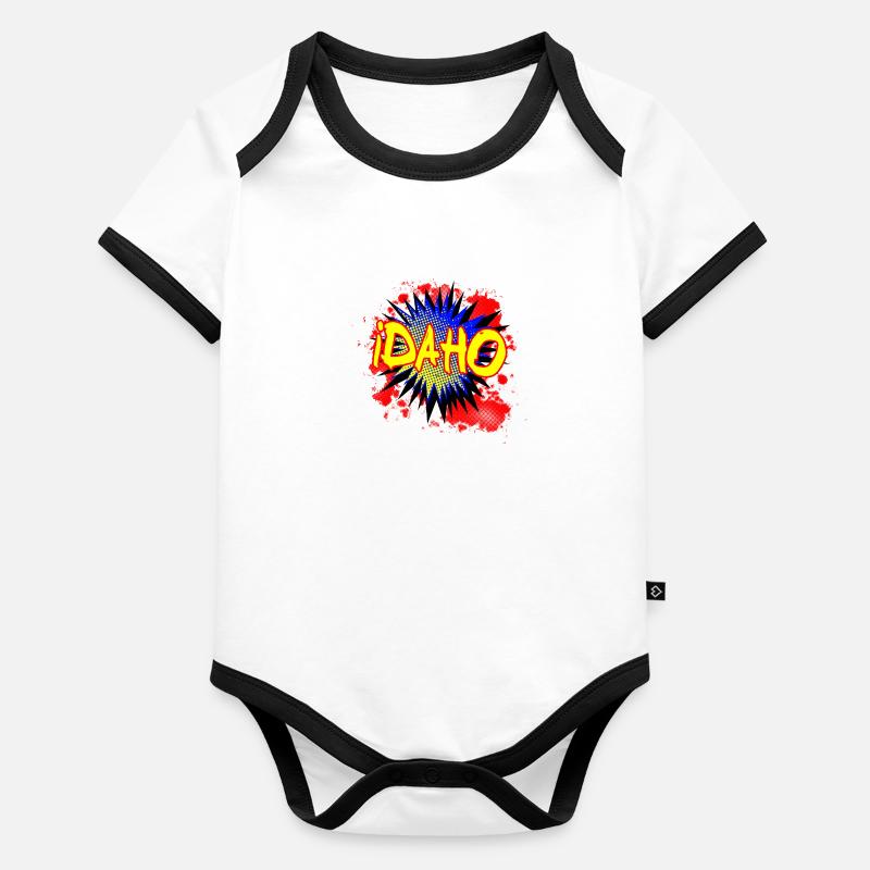 Idaho Comic Ausruf Baby Bio-Kurzarm-Kontrastbody