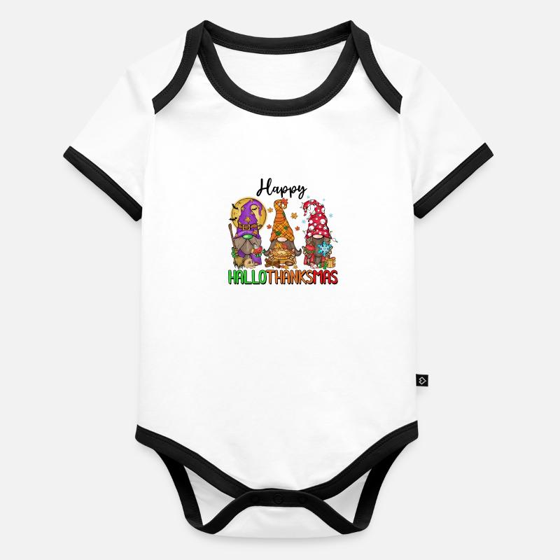 Frohe Hallothanksmas Baby Bio-Kurzarm-Kontrastbody