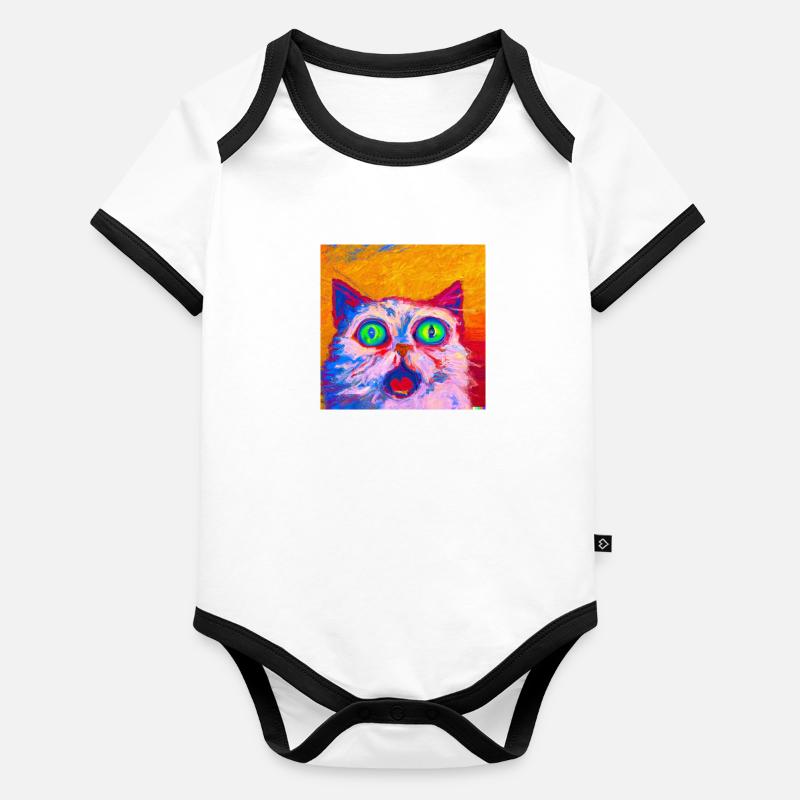 Andy cat Body Bébé bio contrasté manches courtes