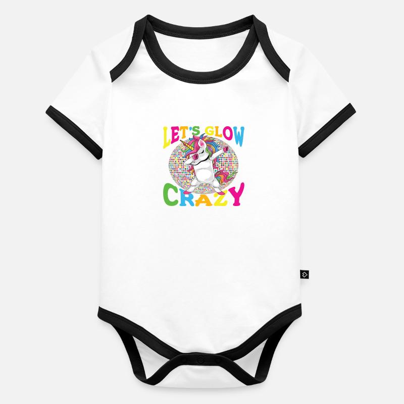 Licorne Let s Glow Crazy Body Bébé bio contrasté manches courtes
