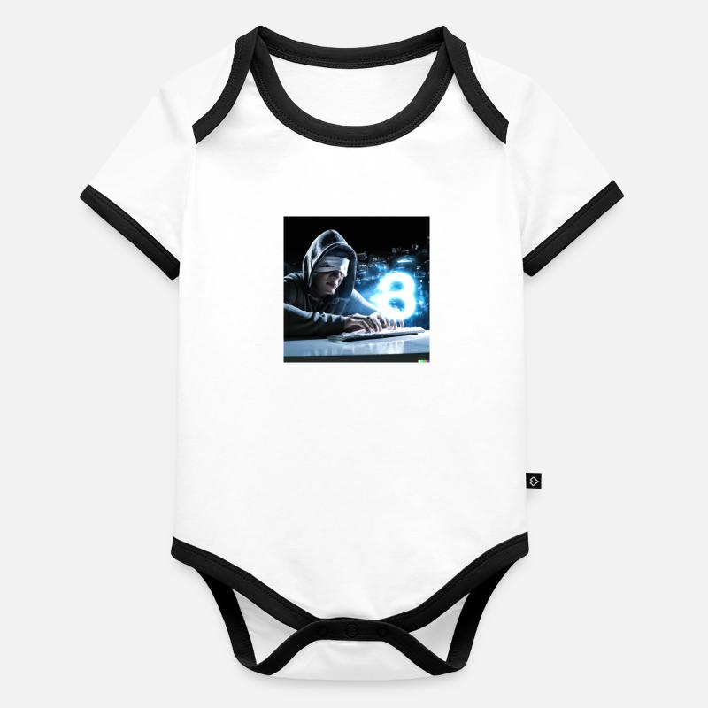 Cyberattaque Body Bébé bio contrasté manches courtes