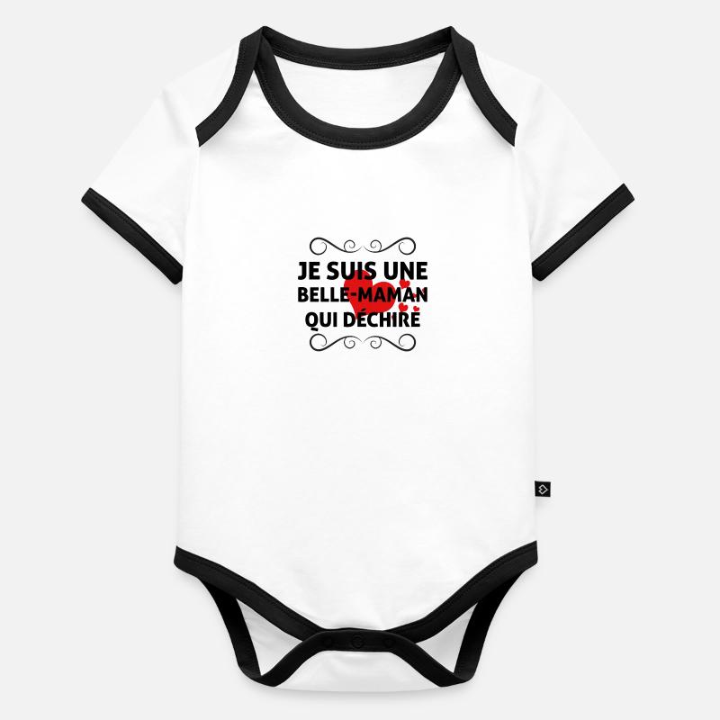 Belle-Maman Qui Déchire Cadeau Belle-Mère Body Bébé bio contrasté manches courtes