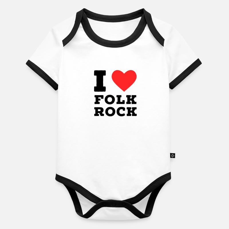 J’adore le folk rock Body Bébé bio contrasté manches courtes