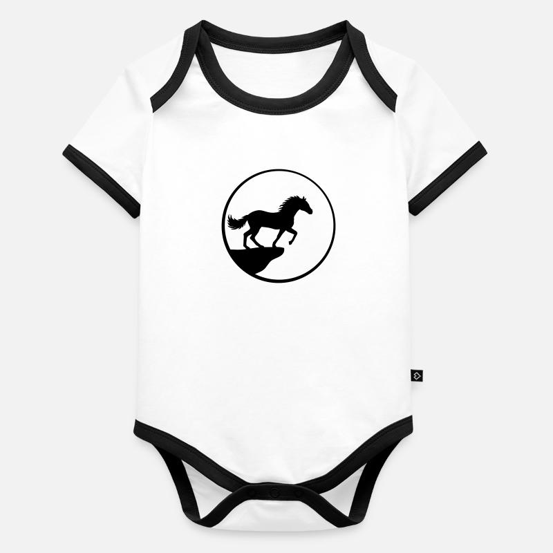 Cheval debout Cliff Moon Body Bébé bio contrasté manches courtes