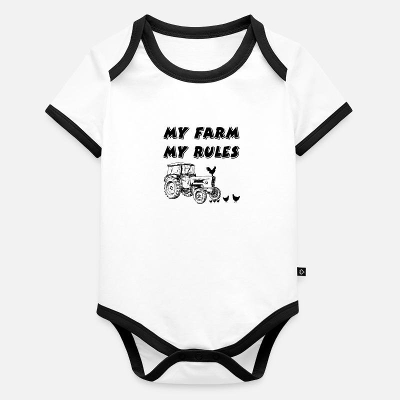 Ferme Body Bébé bio contrasté manches courtes