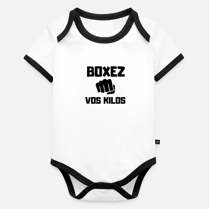 BOXEZ VOS KILOS Body Bébé bio contrasté manches courtes