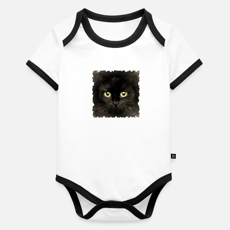 Cat Organic Baby Contrasting Bodysuit