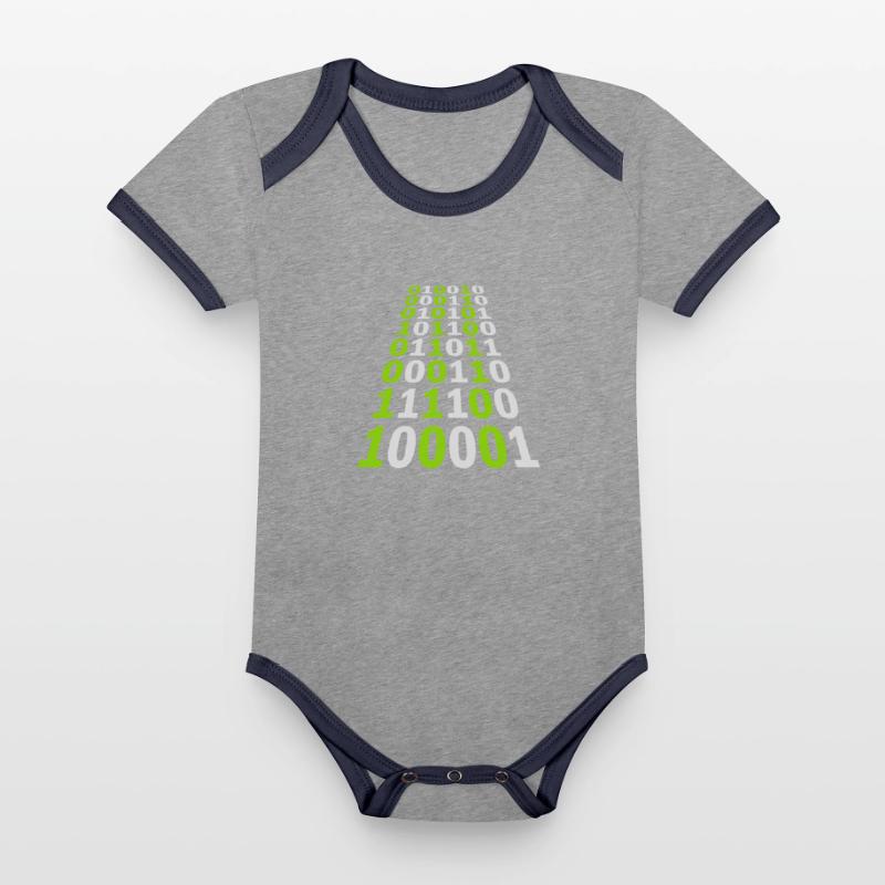 Binary Code Program Language Organic Baby Contrasting Bodysuit